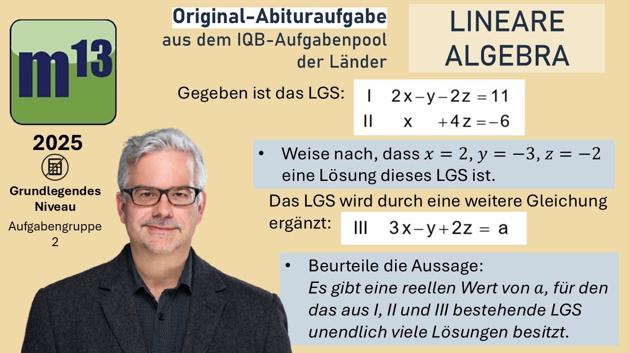 Abitur-Aufgabe: 2025 - LINEARE ALGEBRA - OHimi - grundlegendes Niveau - Aufgabengruppe 2