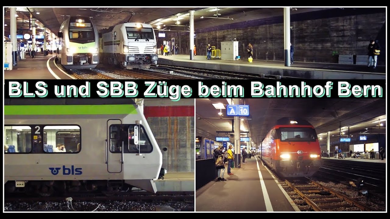 Two train companies at Bern station / BLS und SBB Zugsichtungen beim Bahnhof Bern, Schweiz 2022
