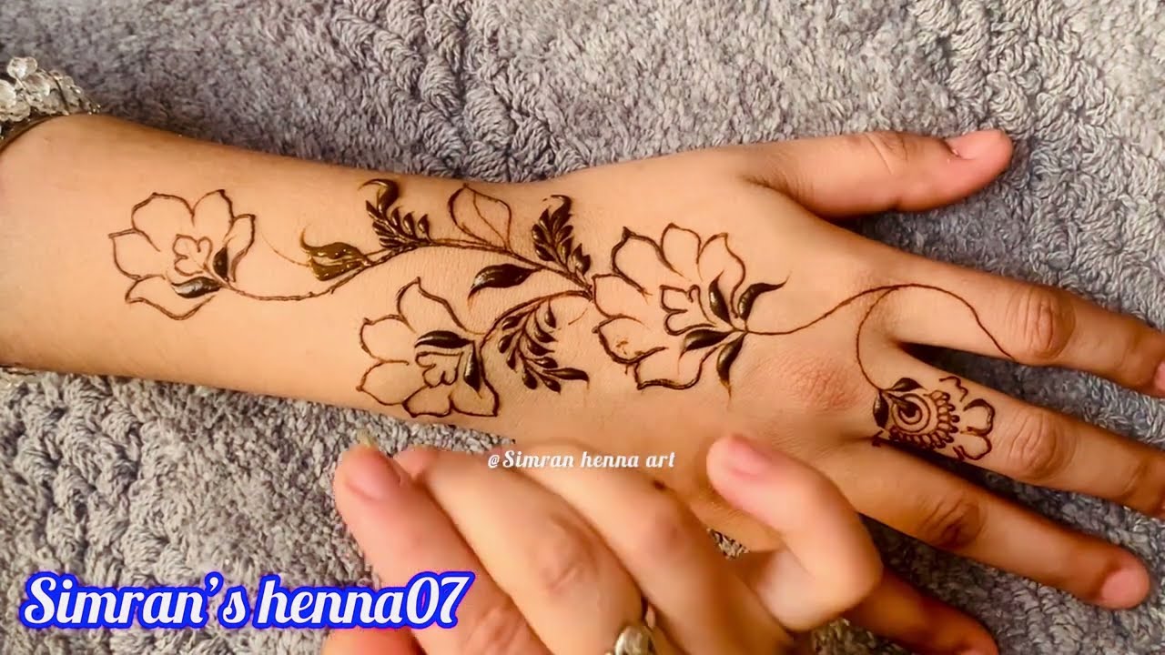 Gulf mehandi design simple and easy mehandi designed by Simran’s henna07