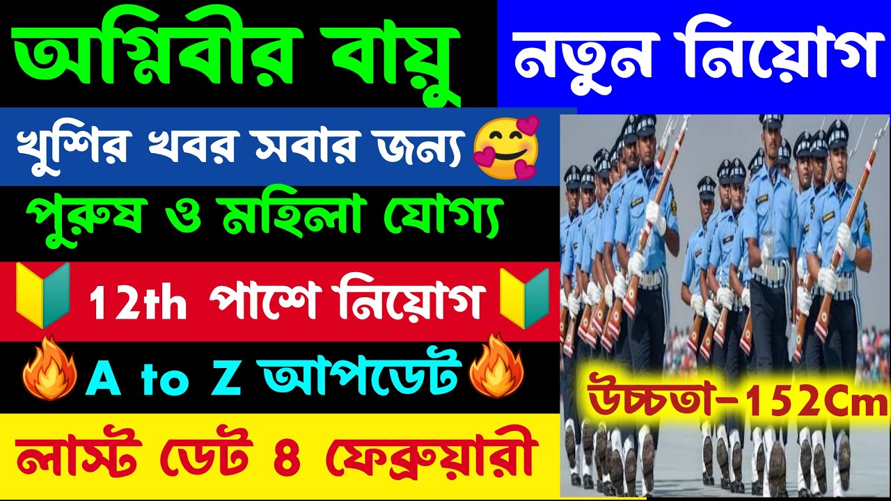 Agniveer Vayu New Vacancy 2026 | ভারতীয় বায়ু সেনায় কয়েকশো অগ্নিবীর নেওয়া হচ্ছে 🤩 Agniveer Vacancy 🎁🥳