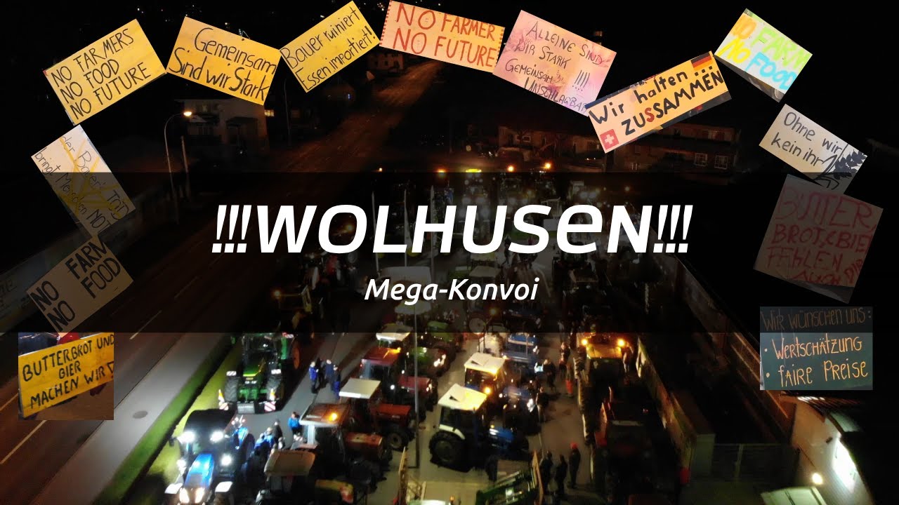 Wolhusen Luzern Schweiz 09.03.2024. Mega-Konvoi 