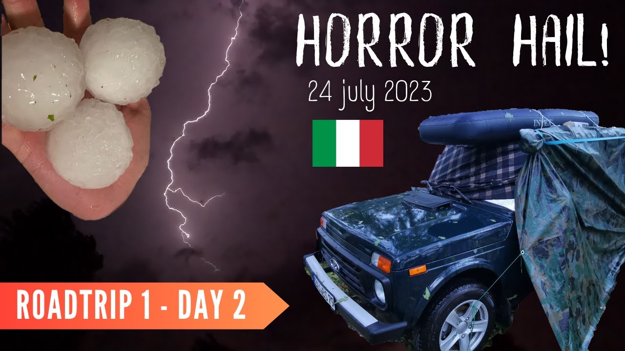 This Huge Hail in Italy Damaged our NEW CAR! Lake Garda, 24 July 2023