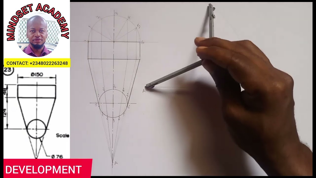 0nly 5% know how to Develop a right cone and oblique cone 