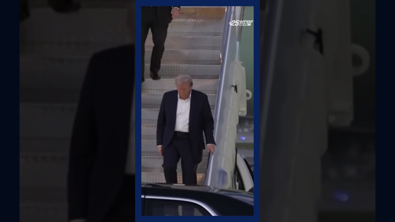 President Donald Trump arrives in West Palm Beach (April 11, 2025)