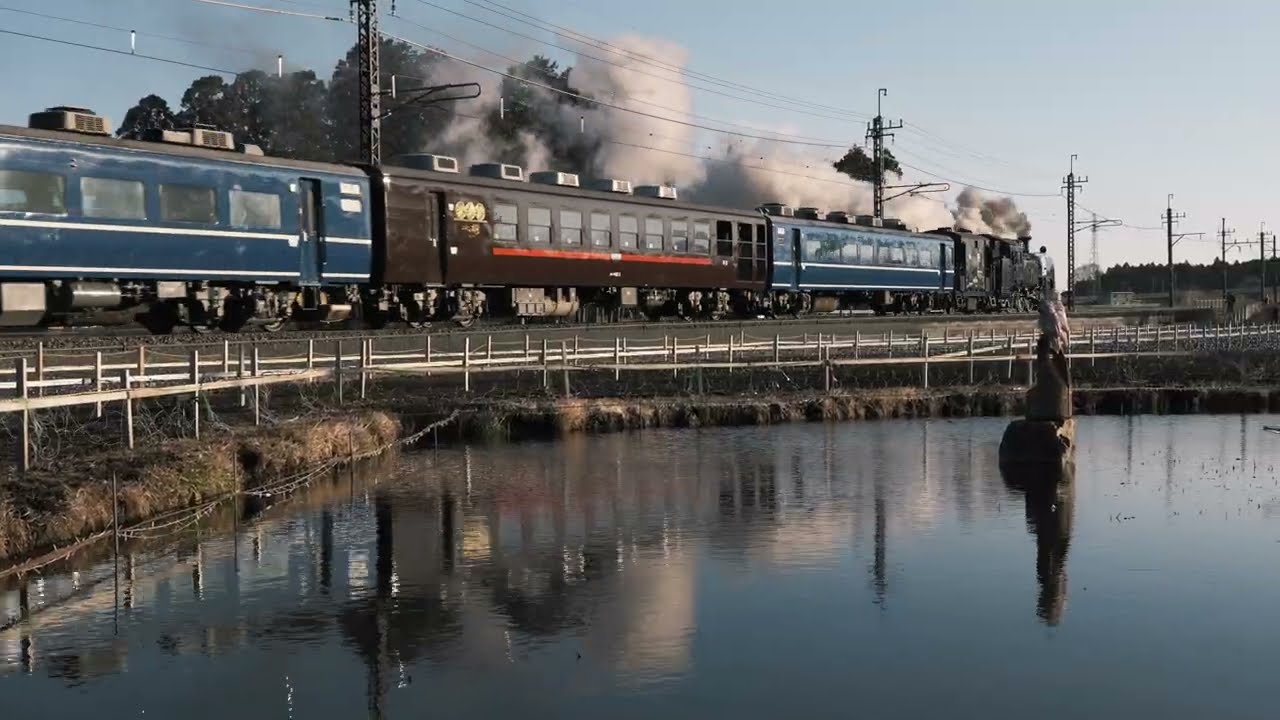 東武鉄道「SL大樹6号」＆DL補機　夕陽の倉ヶ崎SL花畑　Tobu-Railway Steam locomotive class C11-207  'SL Taijyu 6'  2026.2.12