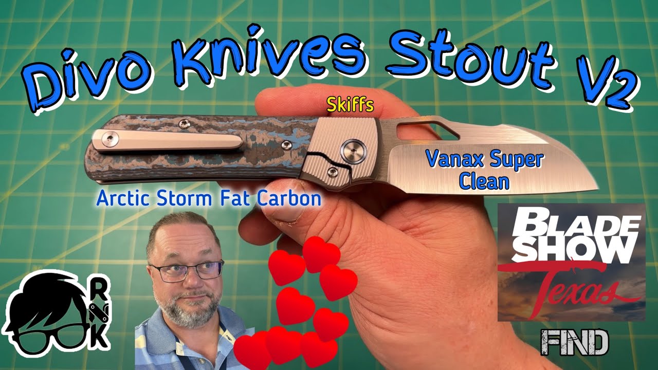 Unboxing the Divo Knives Stout V2 knife in Arctic Storm Fat Carbon scales & Vanax Super Clean