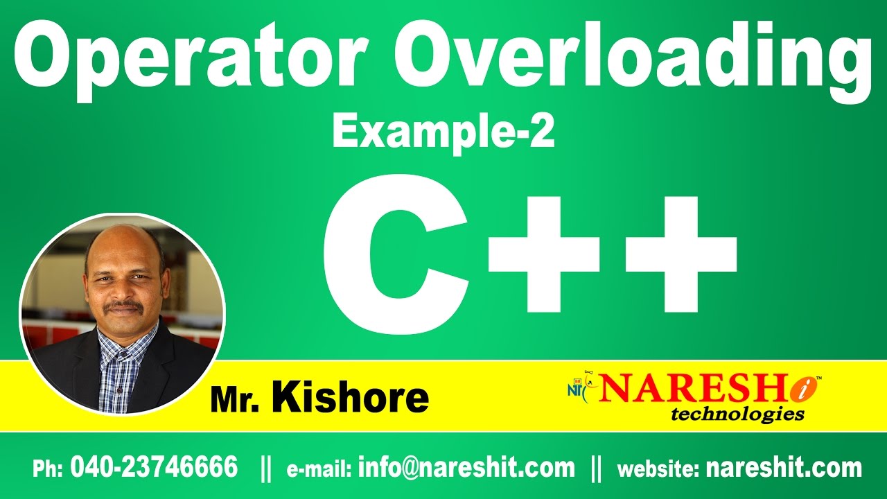 Operator Overloading in C++ Example 2 | C++ Tutorial | Mr. Kishore