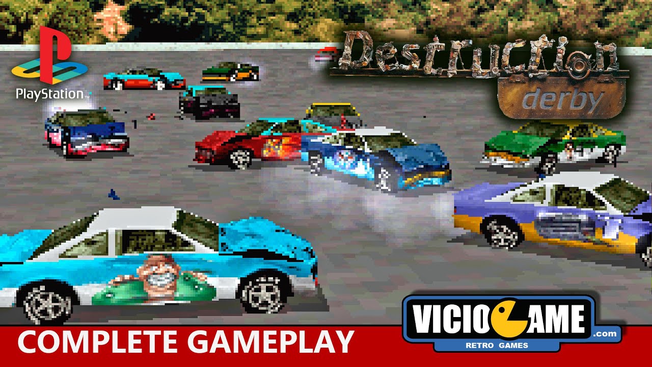 🎮 Destruction Derby (PlayStation) Complete Gameplay