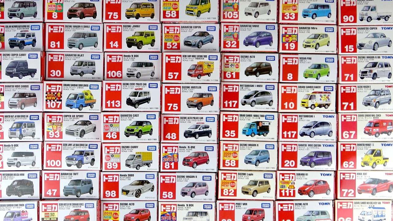 2025～1984年に発売した「軽自動車」歴代トミカ59台をすべて開封！