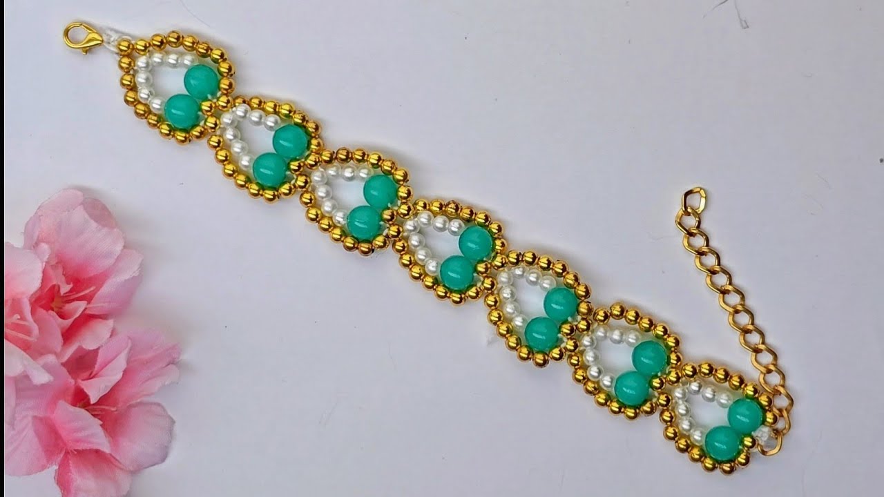 Designer Bracelet Sirf 5 Min Me 😱 | DIY Pearl Jewellery Tutorial | Handmade Pearl Bracelet 