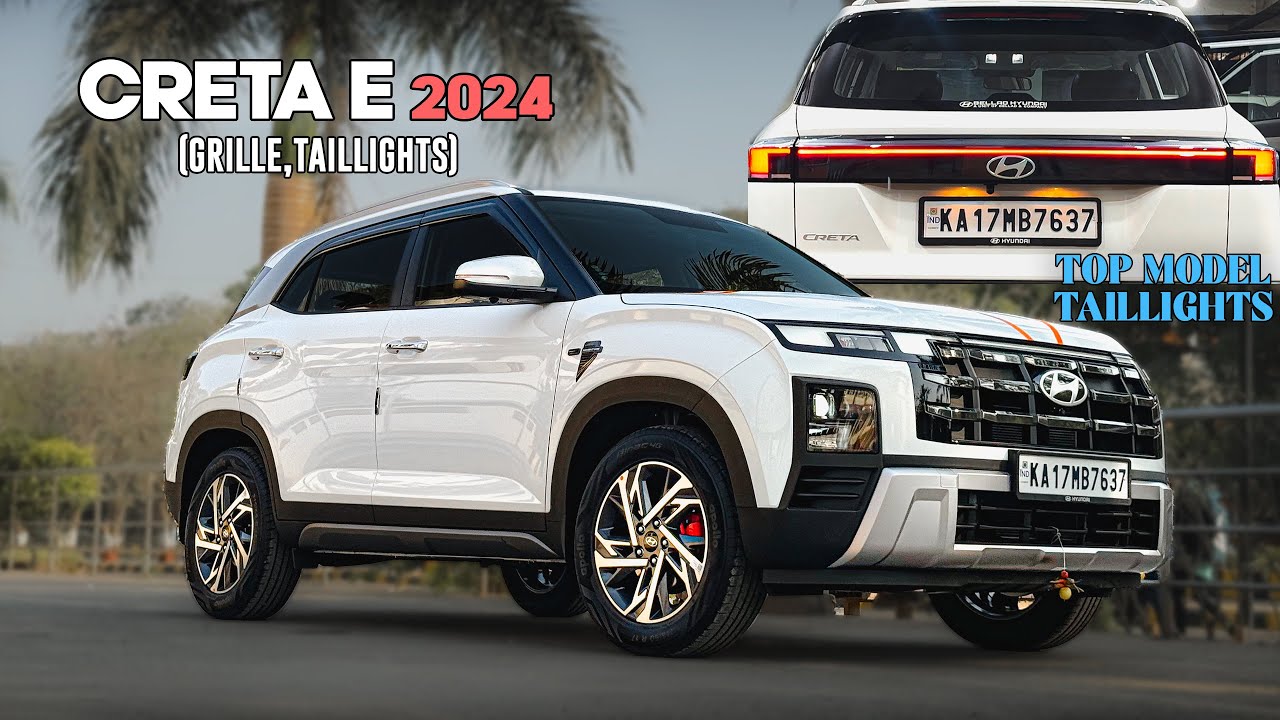 CRETA E 2024 w India's First CONNECTING HEADLIGHT & TAILLIGHT | GUESS THE MODEL in 2024 |📞7977662321