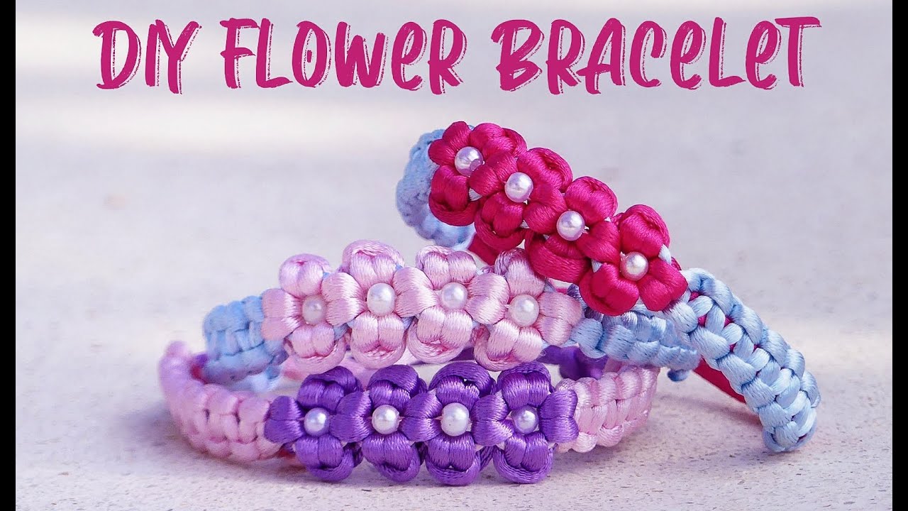HOW TO MAKE DIY FLOWER BRACELET I Cute & Easy Daisy Chain Macrame Bracelet I Macrame For Begginners