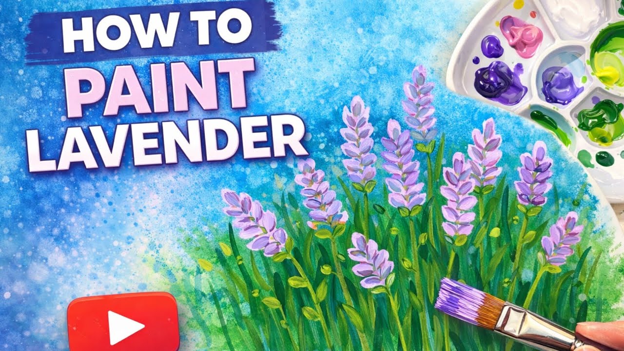  Lavender Painting for Beginners 🎨 | Relaxing Art Step by Step