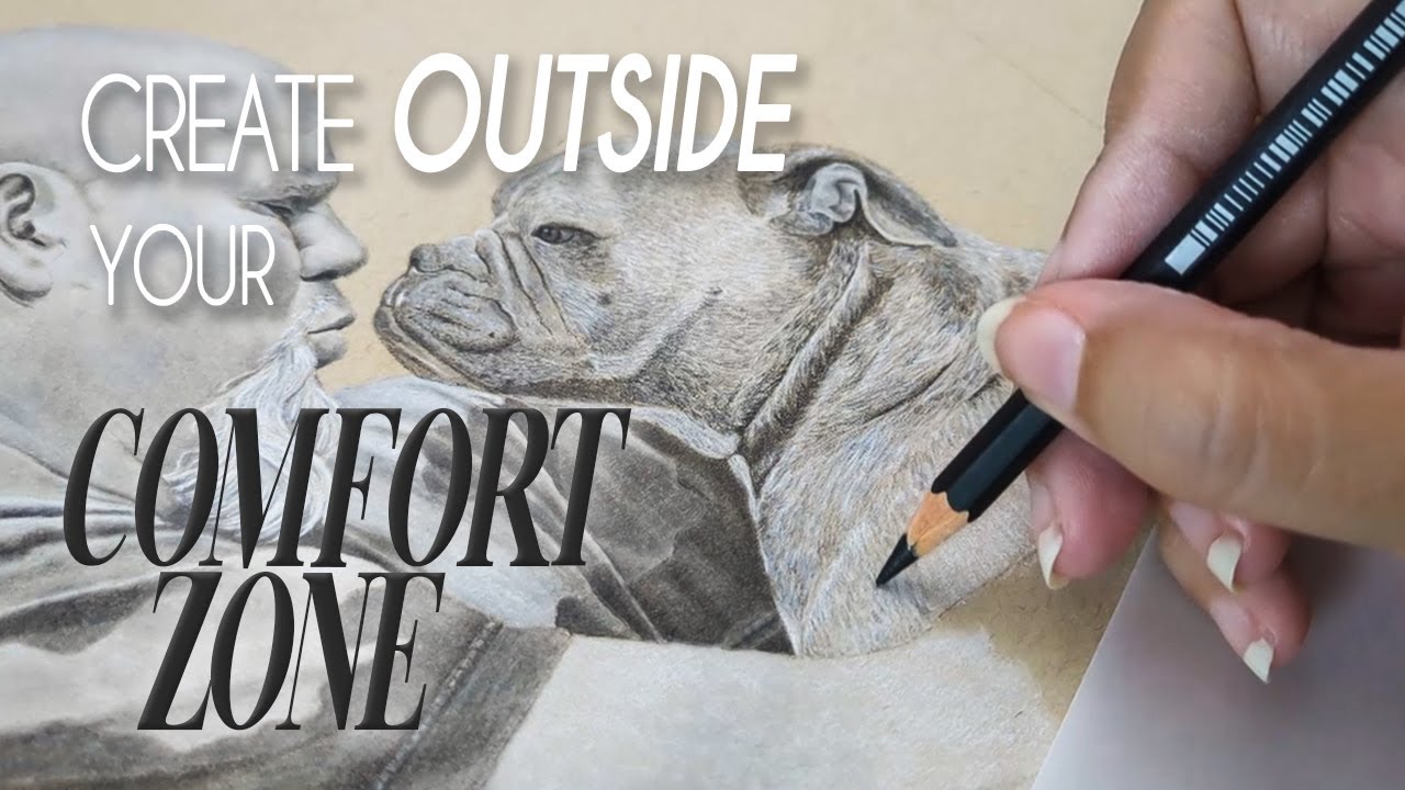 Creating Art Outside Your Comfort Zone | Graphite & White Charcoal Portrait Drawing