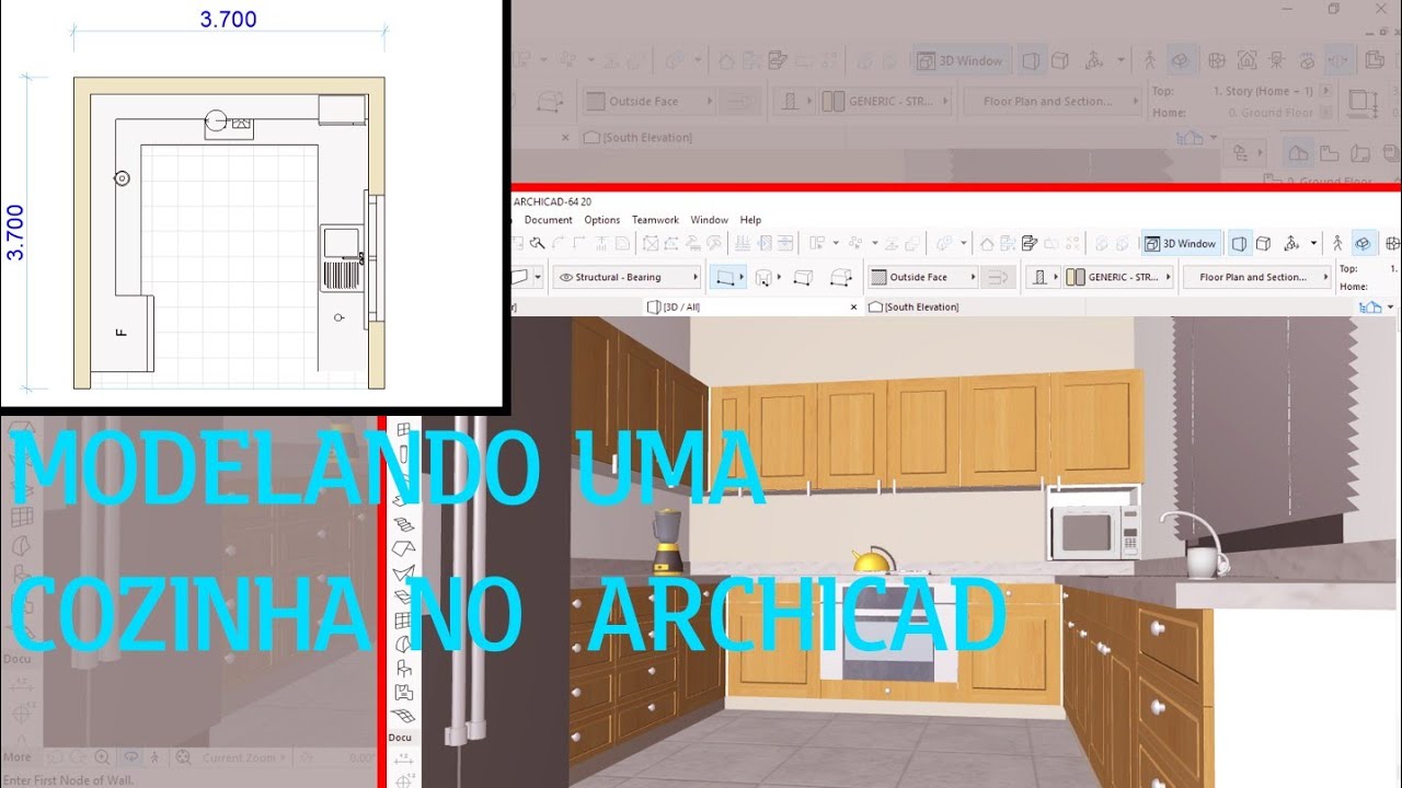 MODELANDO INTERIOR DE UMA COZINHA