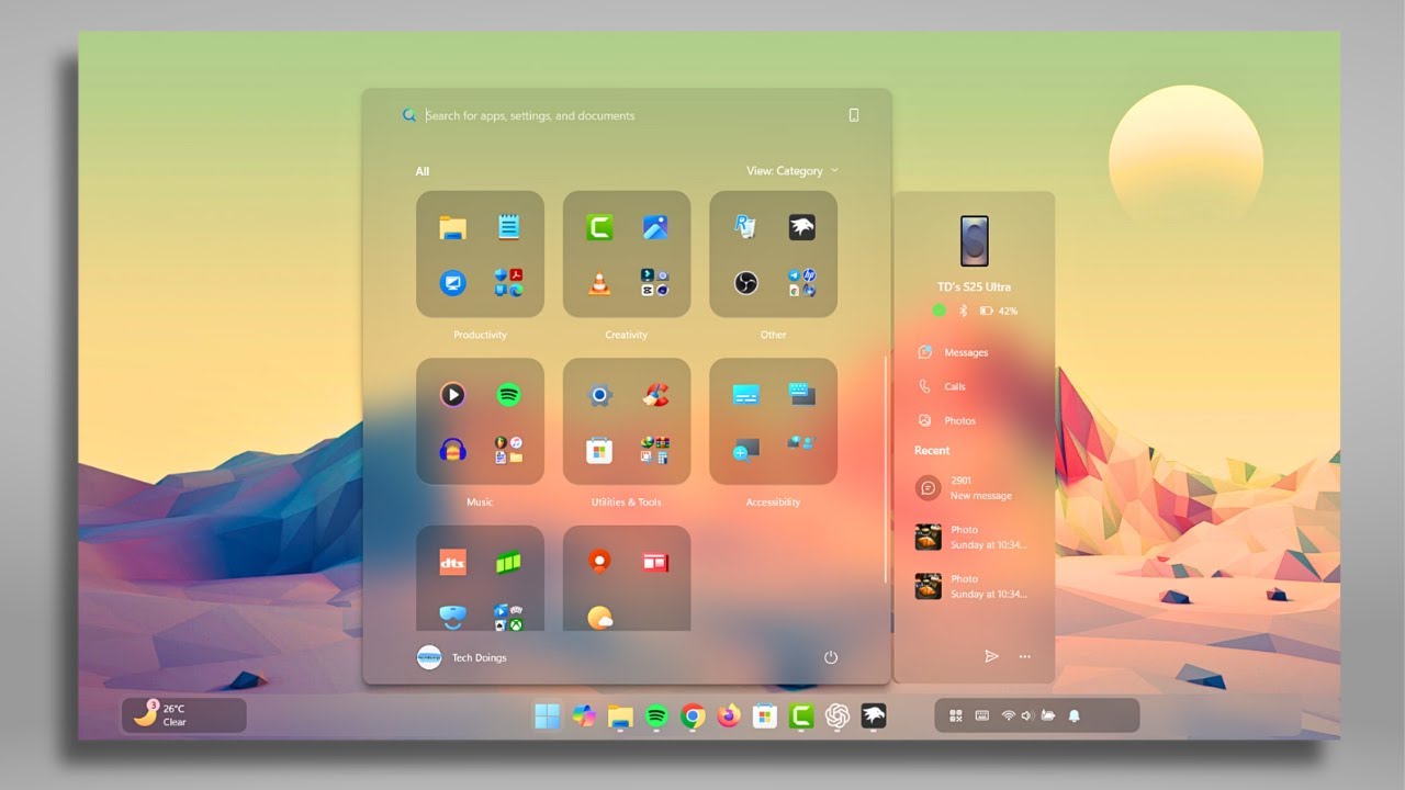 Сделайте Windows 11 современной: размойте меню «Пуск» + панель задач + проводник