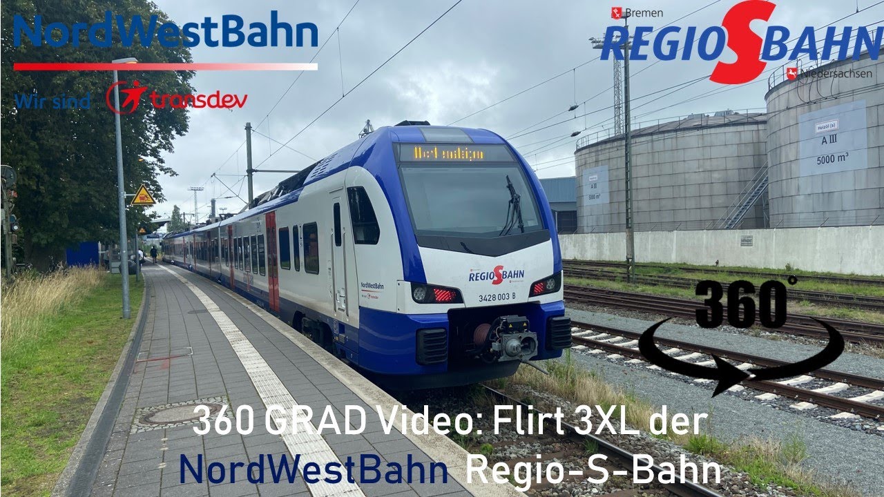 360 GRAD Video: Flirt 3XL der NordWestBahn | Regio-S-Bahn Bremen/Niedersachsen