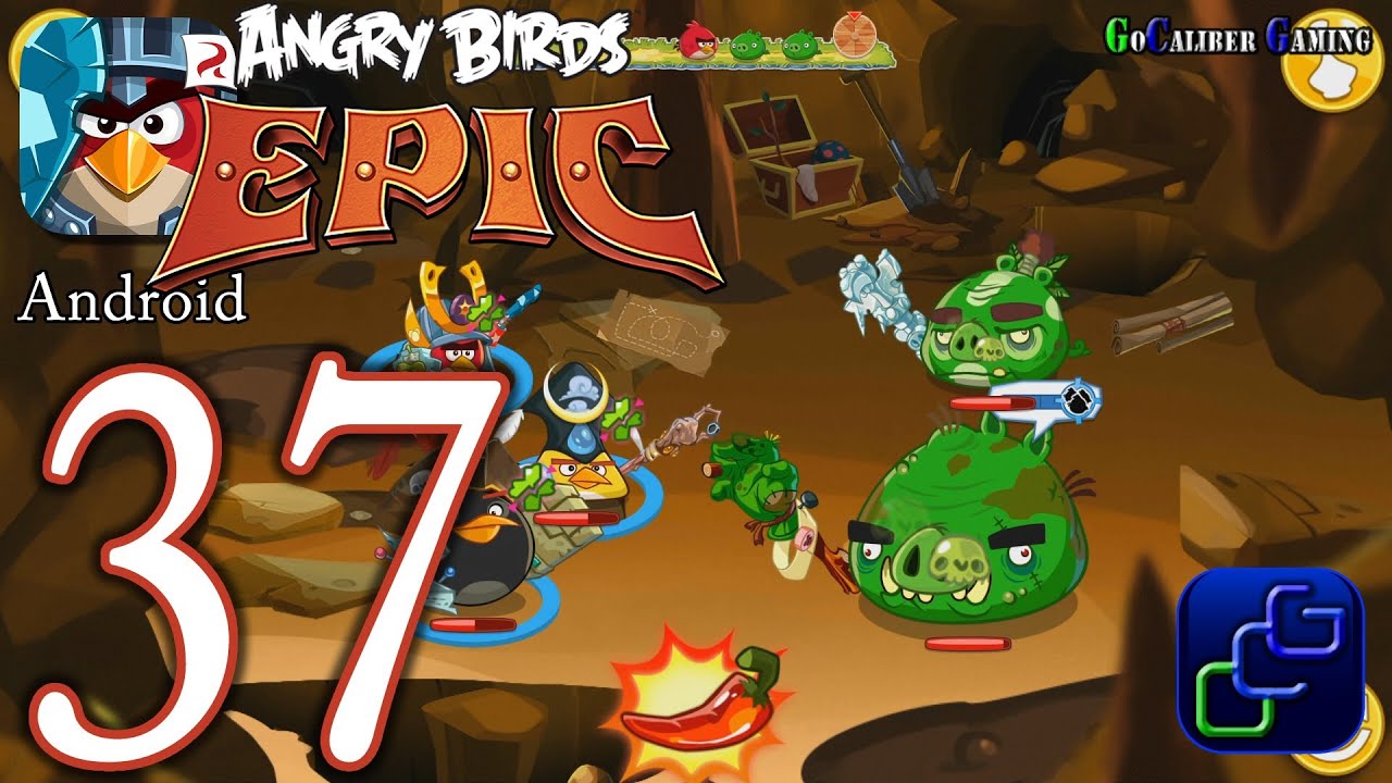 ANGRY BIRDS Epic Android Walkthrough - Part 37 - Volcano Island
