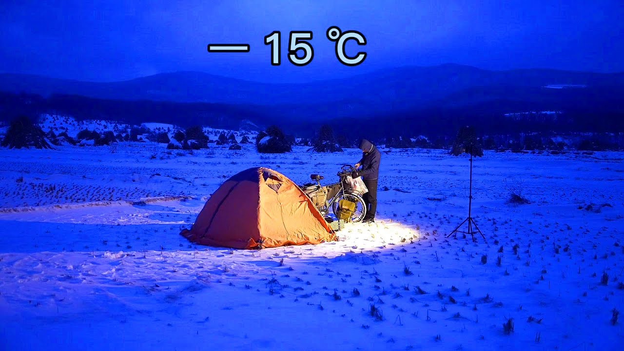 冬季騎行東北去漠河，下雪天太冷買點菜露營吃火鍋，這就是旅行！