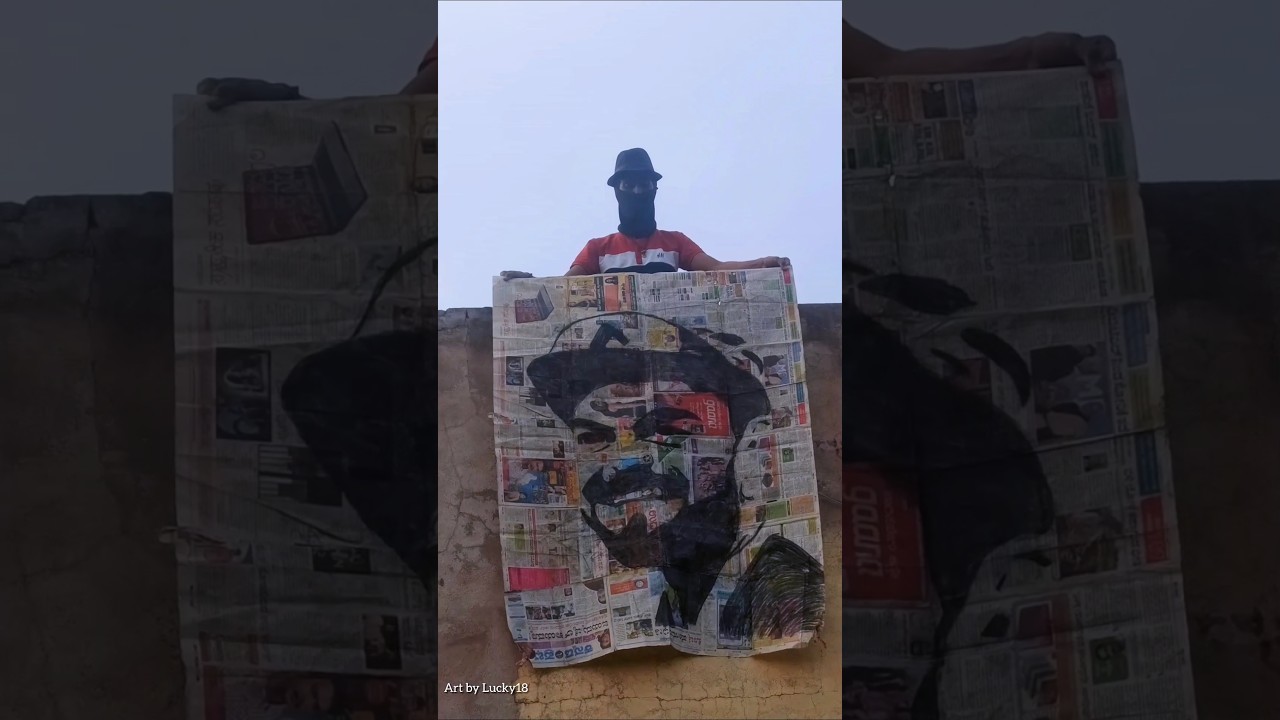 Virat Kohli art  with news paper 