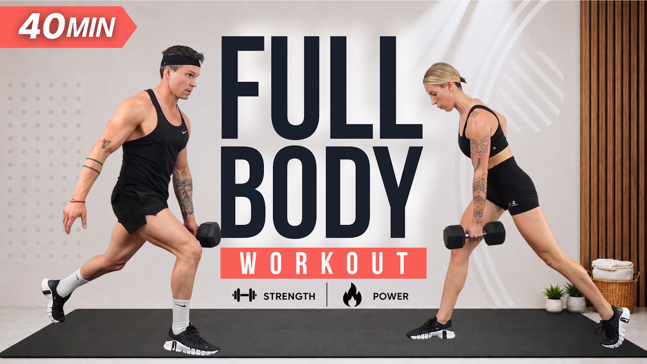 40 Min FULL BODY WORKOUT with WEIGHTS | DB Strength + Calorie Burn