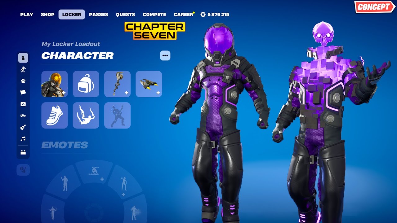 Fortnite Dark Voyager Purple CUBE Skin Concept Showcase! 🟪