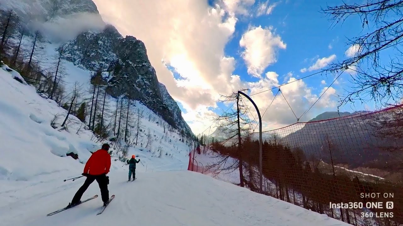 Sappada #ski MONTE SIERA pista blu turistica - discesa integrale #insta360 #dolomiti #friuli