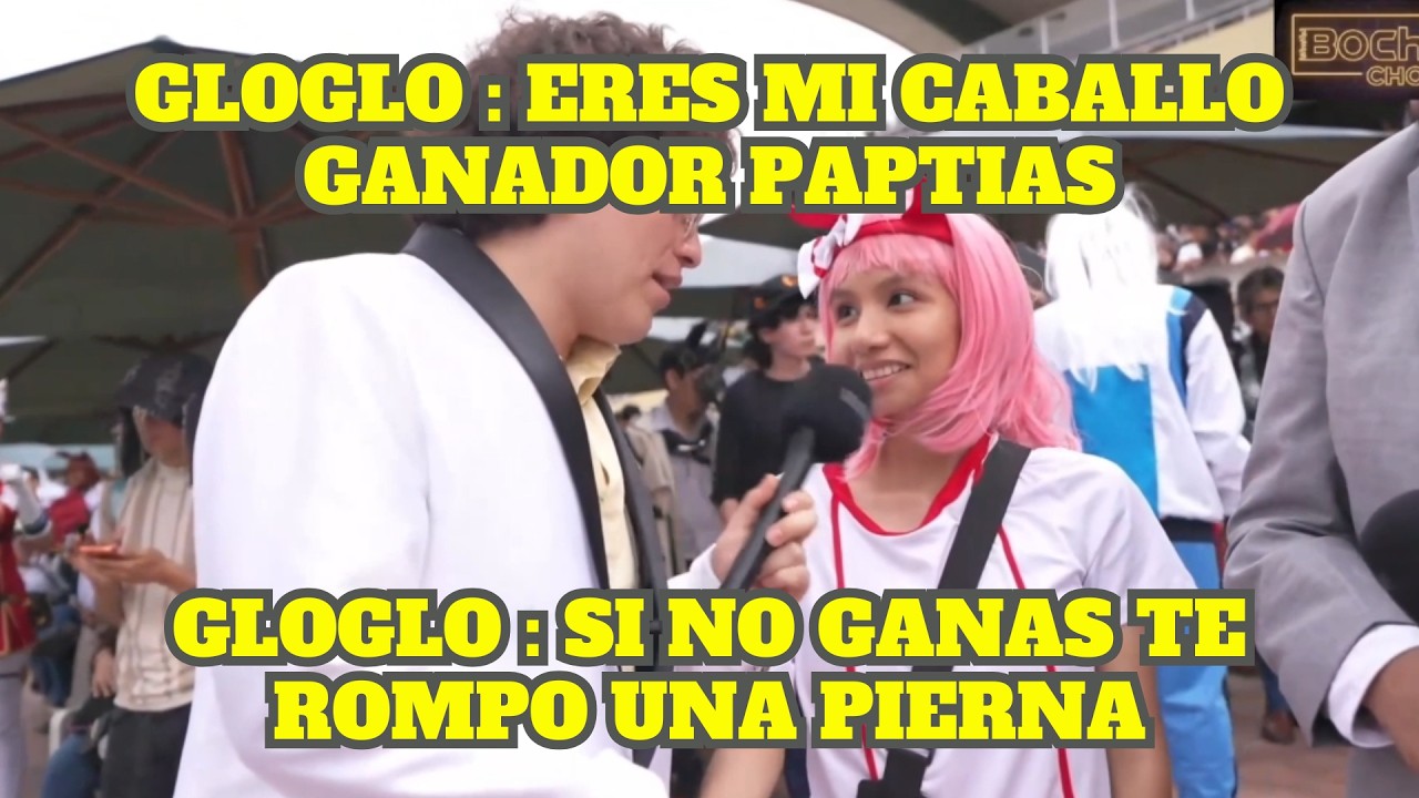 GLOGLO DICE QUE PAPITAS ES SU CABALLO GANADOR EN LA CARRERA DE UMAS