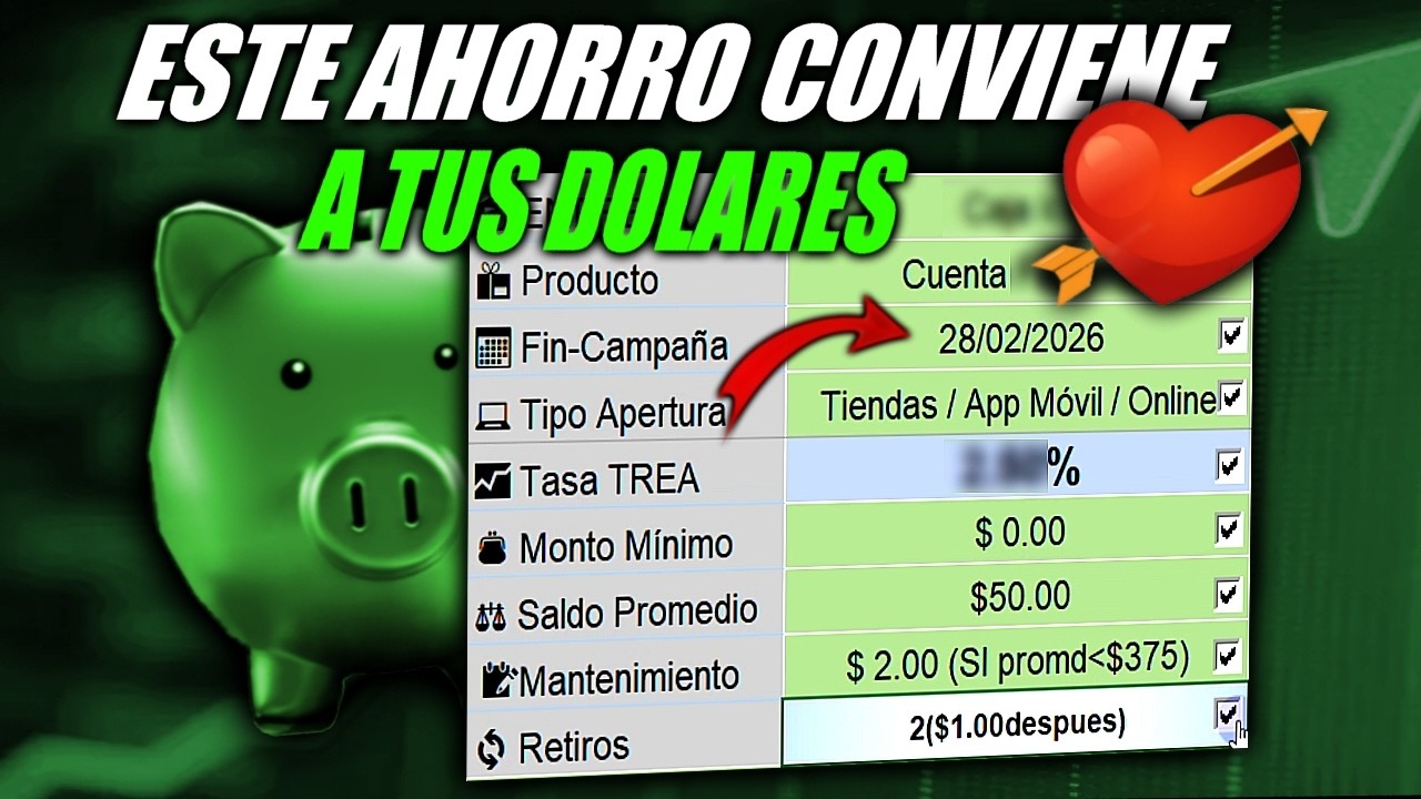 Mejores Cuentas Ahorro DOLARES FEBRERO-2026 Perú