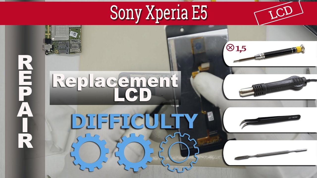 Как заменить 🔧 модуль дисплея 📱 Sony Xperia E5 F3311 / F3313 (+ полная сборка)