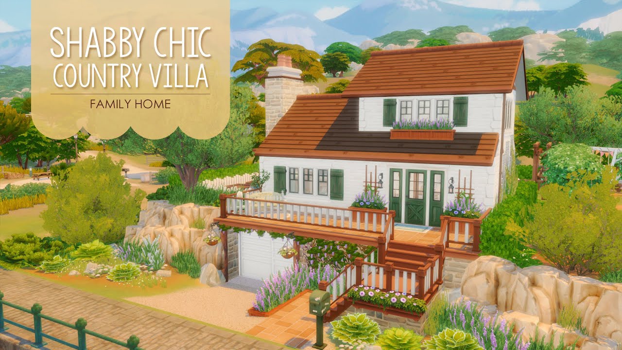 Shabby Chic Country Villa | The Sims 4 Stop Motion Build | NoCC