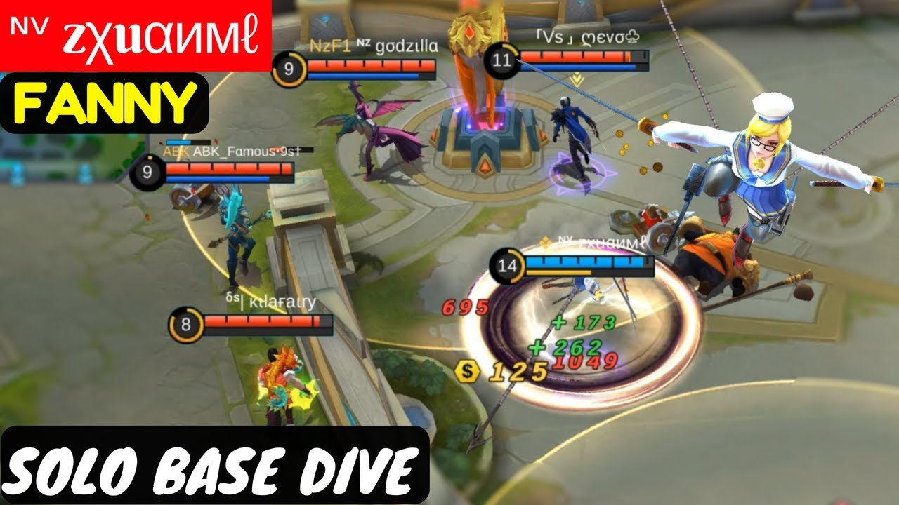 Solo Base Dive [Zxuan Fanny] | ᶰᵛ zχuαимℓ Fanny Gameplay And Build Mobile Legends