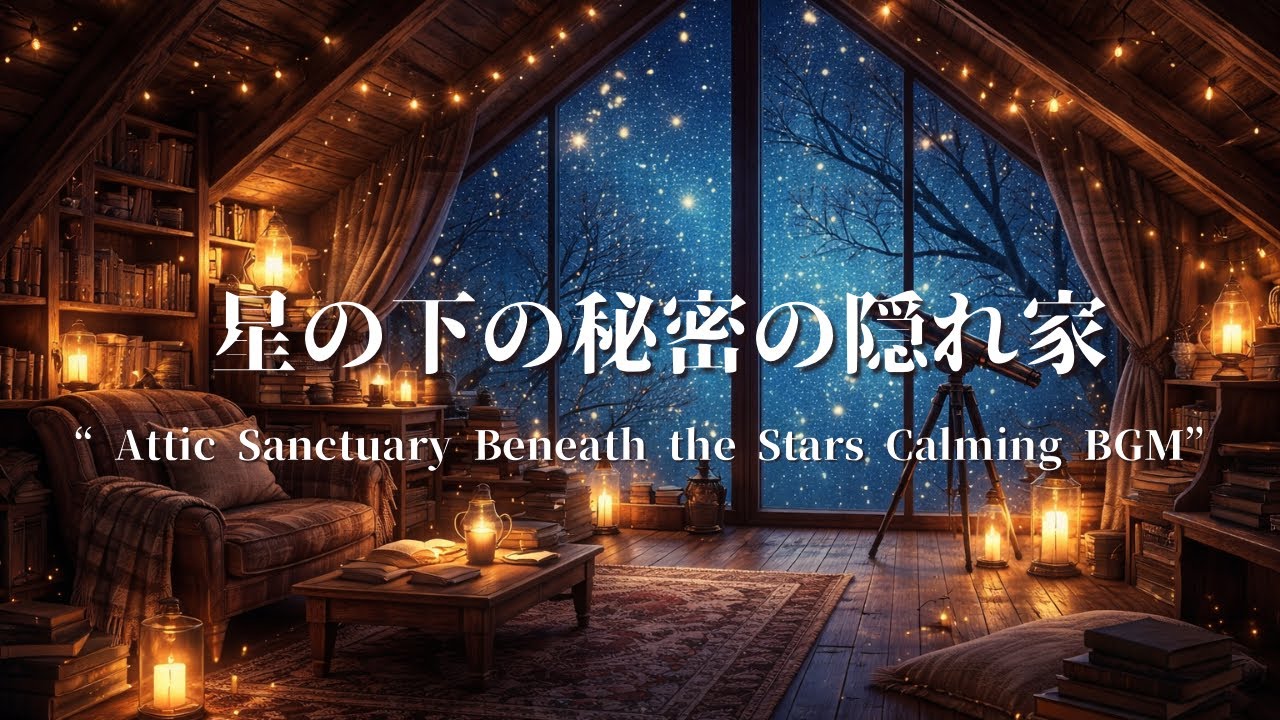 【癒しBGM】星空の下の秘密の隠れ家Relaxing  for Peaceful Nights