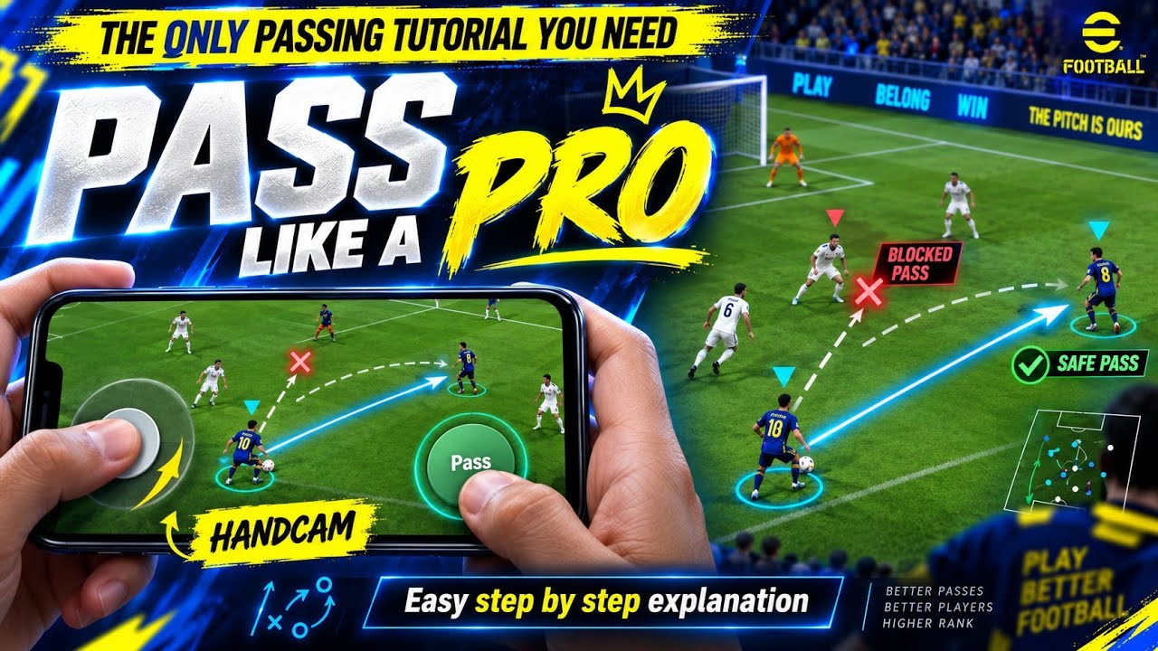 How to Pass Perfectly in eFootball Mobile 2027 | Full Passing Tutorial + Hand-cam