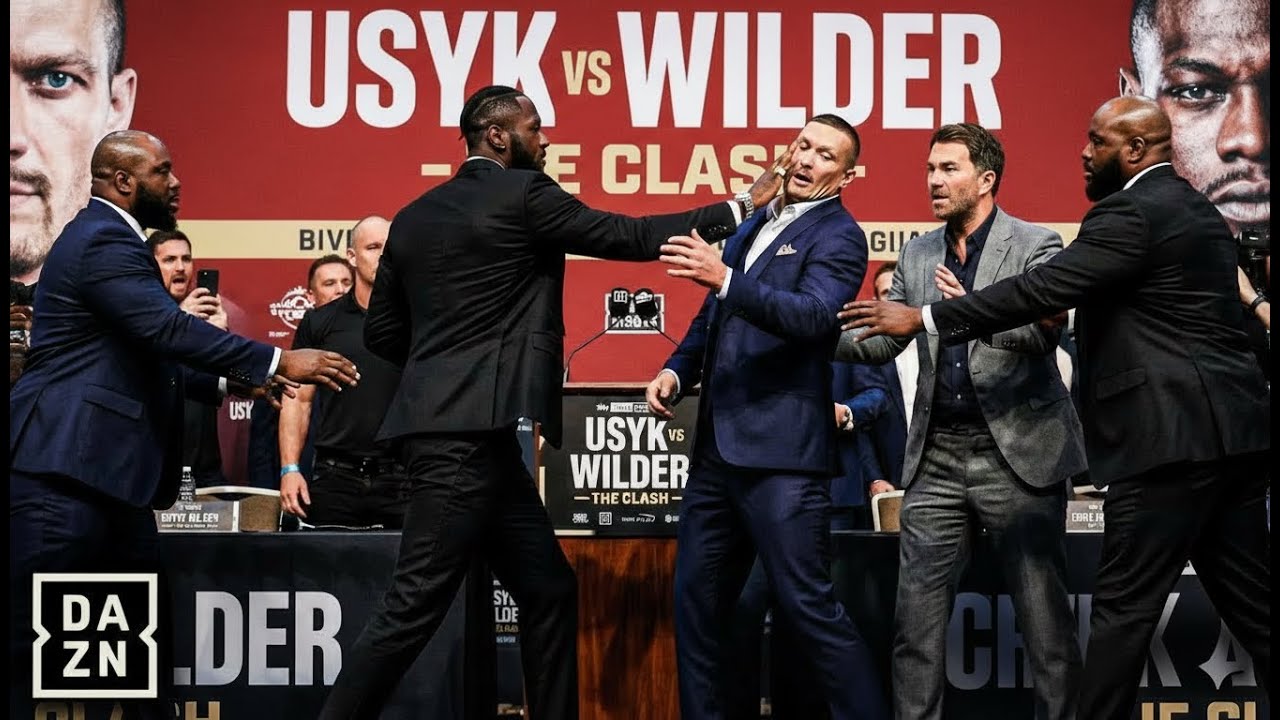 Chaos Erupts: Deontay Wilder and Oleksandr Usyk Involved in Heated Press Conference Incident