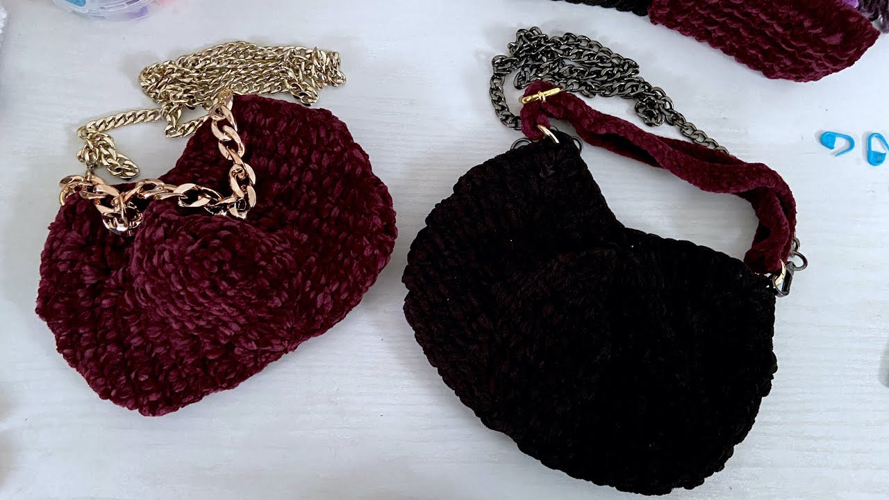 Crochet Tutorial : Crochet Bag Tutorial Mini Granny Bag velvet / Tas Rajut Granny square bag easy