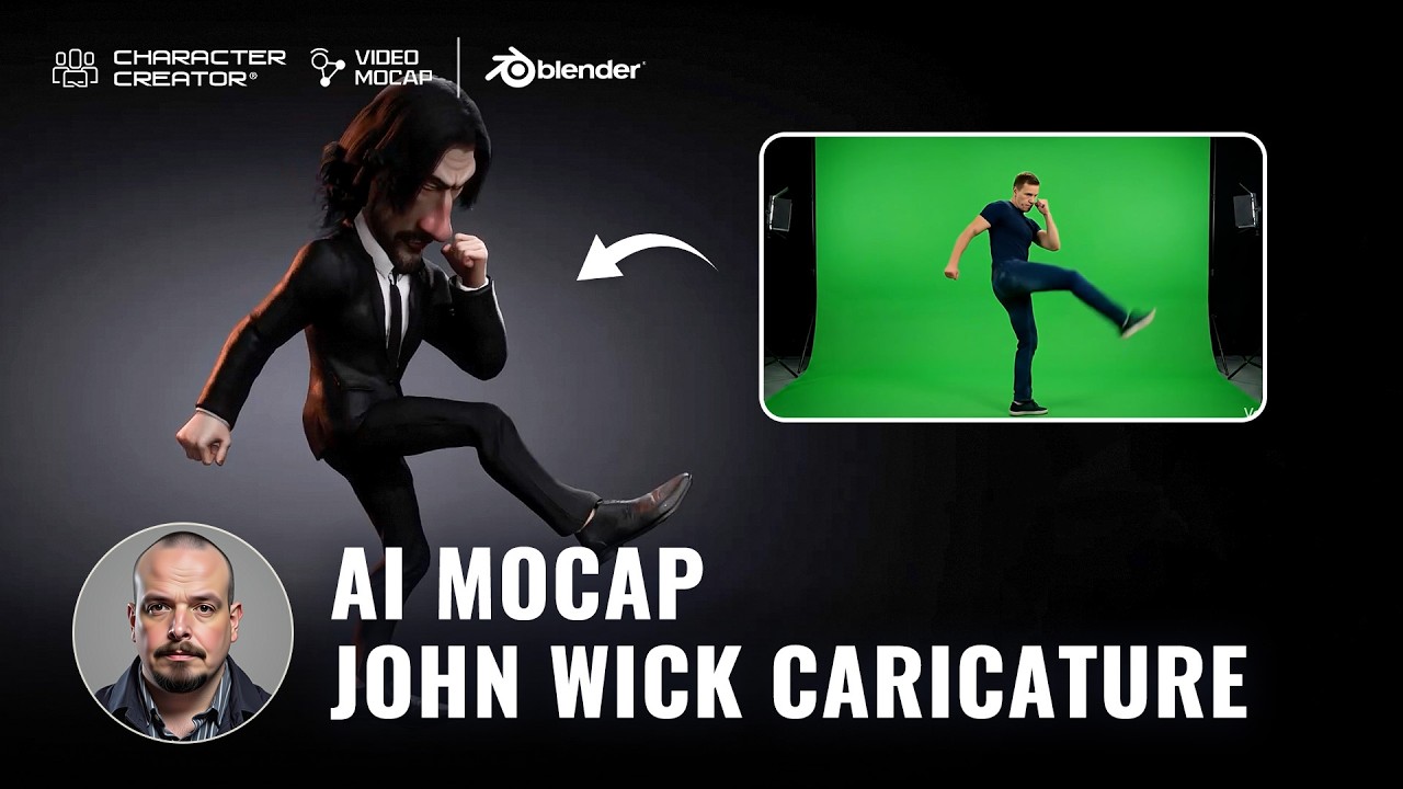 Creating & Animating a John Wick 3D Caricature with CC5 & iClone8 Video Mocap