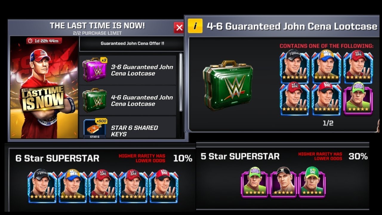 WWE MAYHEM - 3-6 AND 4-6 GUARANTEED JOHN CENA LOOTCASE OPENING 