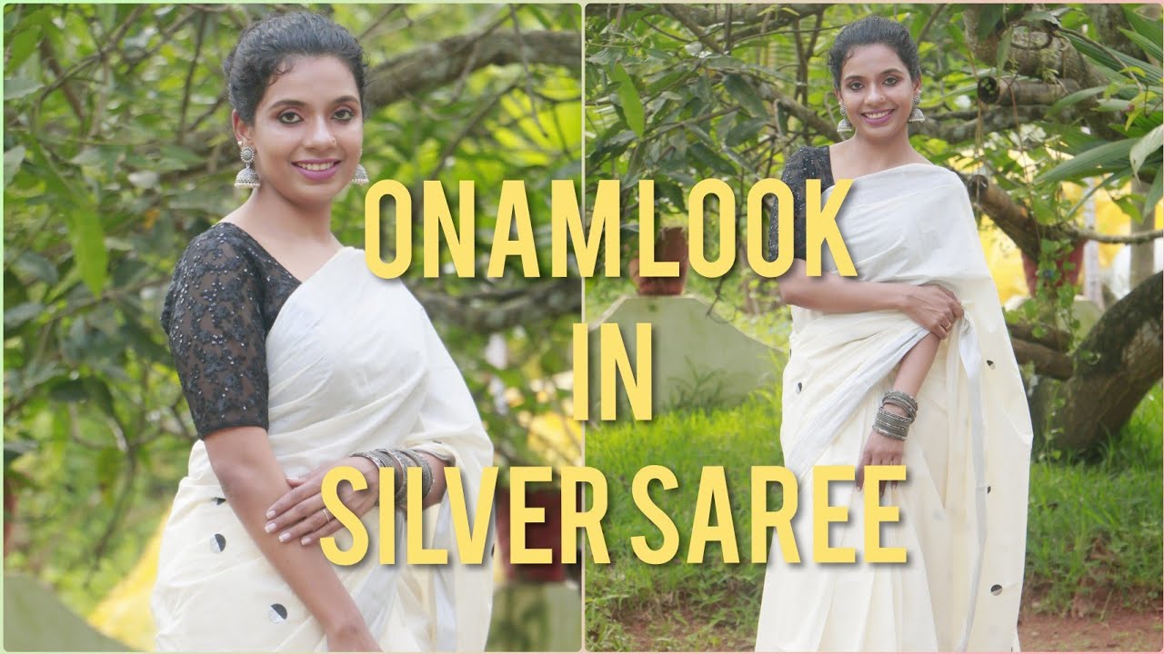 Onam Look in Silver Black Combo| Last Minute Onam Look | Onam 2022