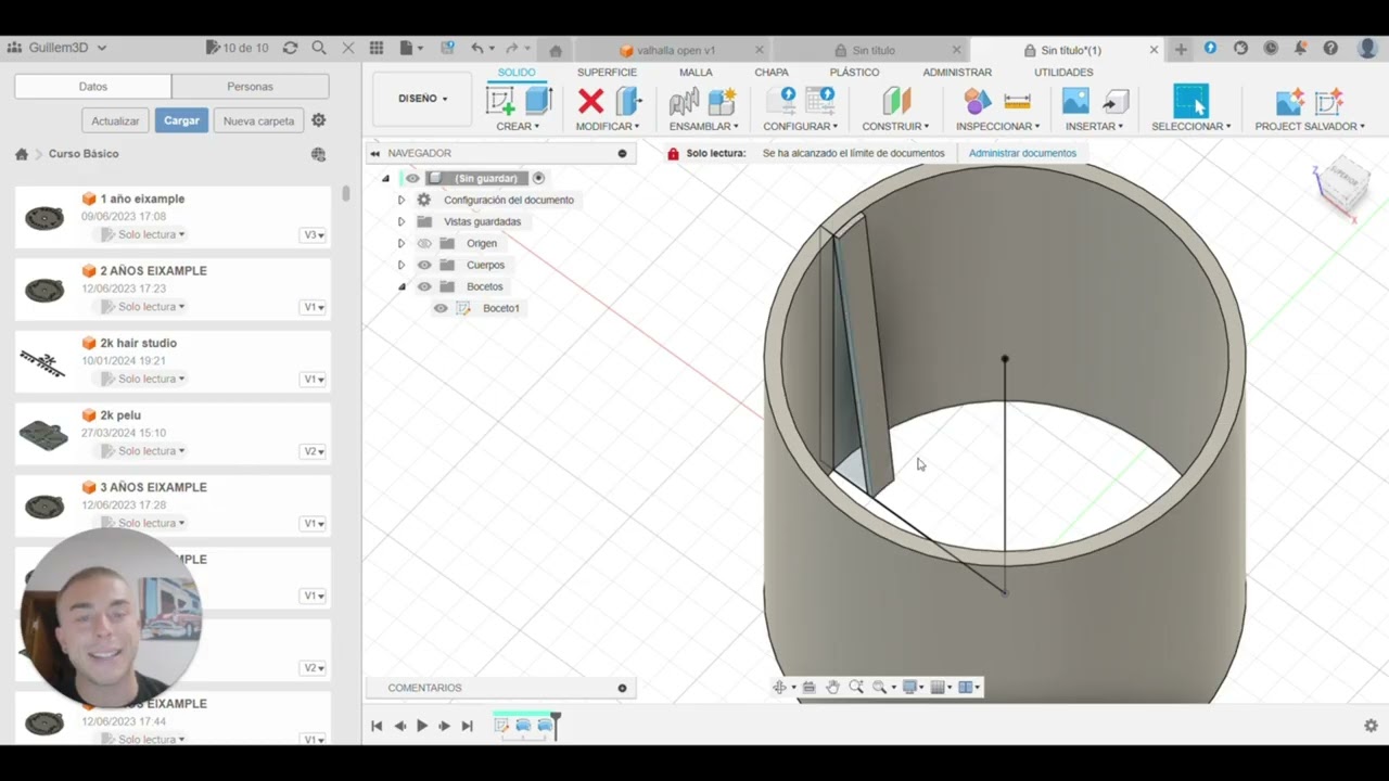 Cómo hacer un cilindro con nervios en Fusion 360 fácil - Curso Fusion 360 #3