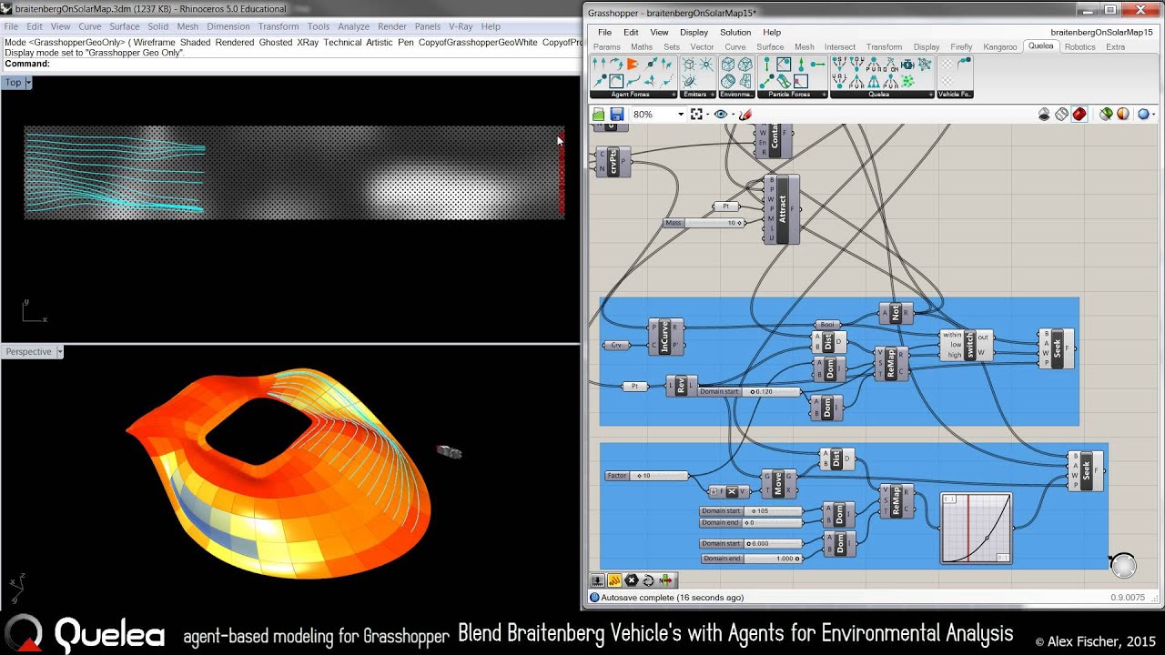 Quelea: agent-based design plugin for Grasshopper
