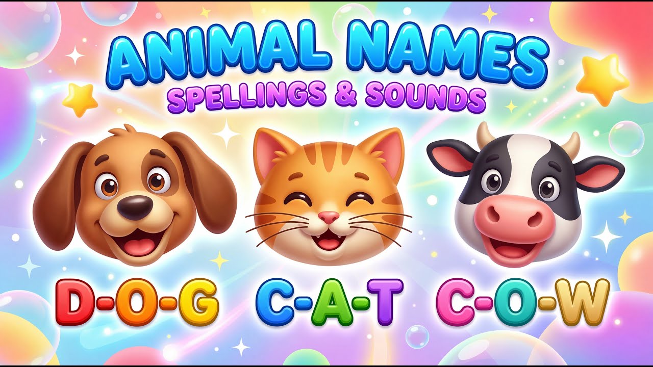 Animal Names and Sounds for Kids | Spell & Learn Animals 🐘🐥