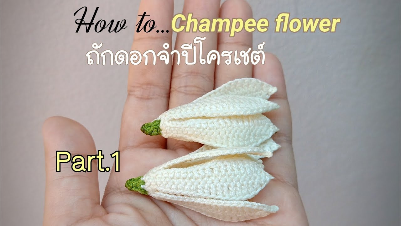 สอนถักดอกจำปีโครเชต์ Part.1(ลงใหม่คลิปเก่าไม่มีเสียงค่ะ)