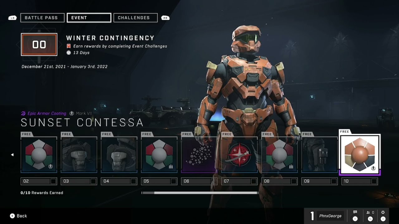 Halo Infinite Free Winter Contingency Event Rewards
