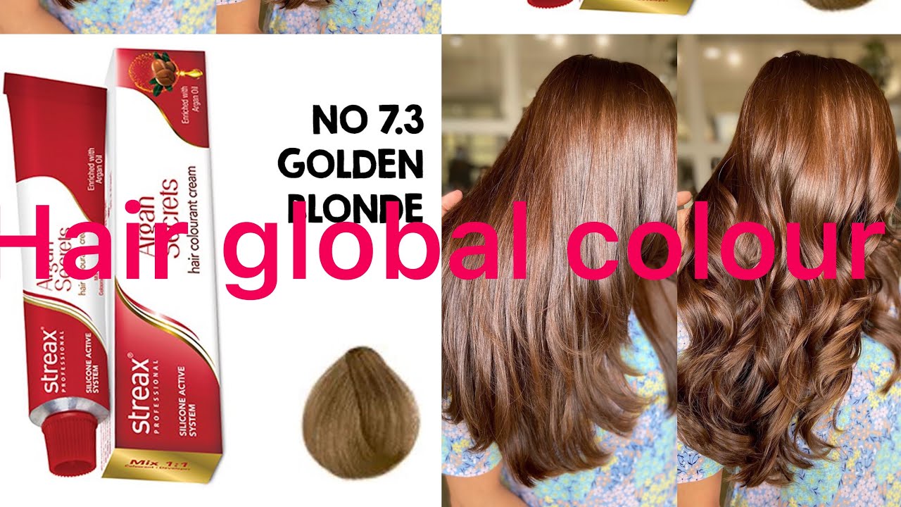 #%Hair global colour streax professional #NO 7.3 GOLDEN BLONDE hair 👱‍♀️