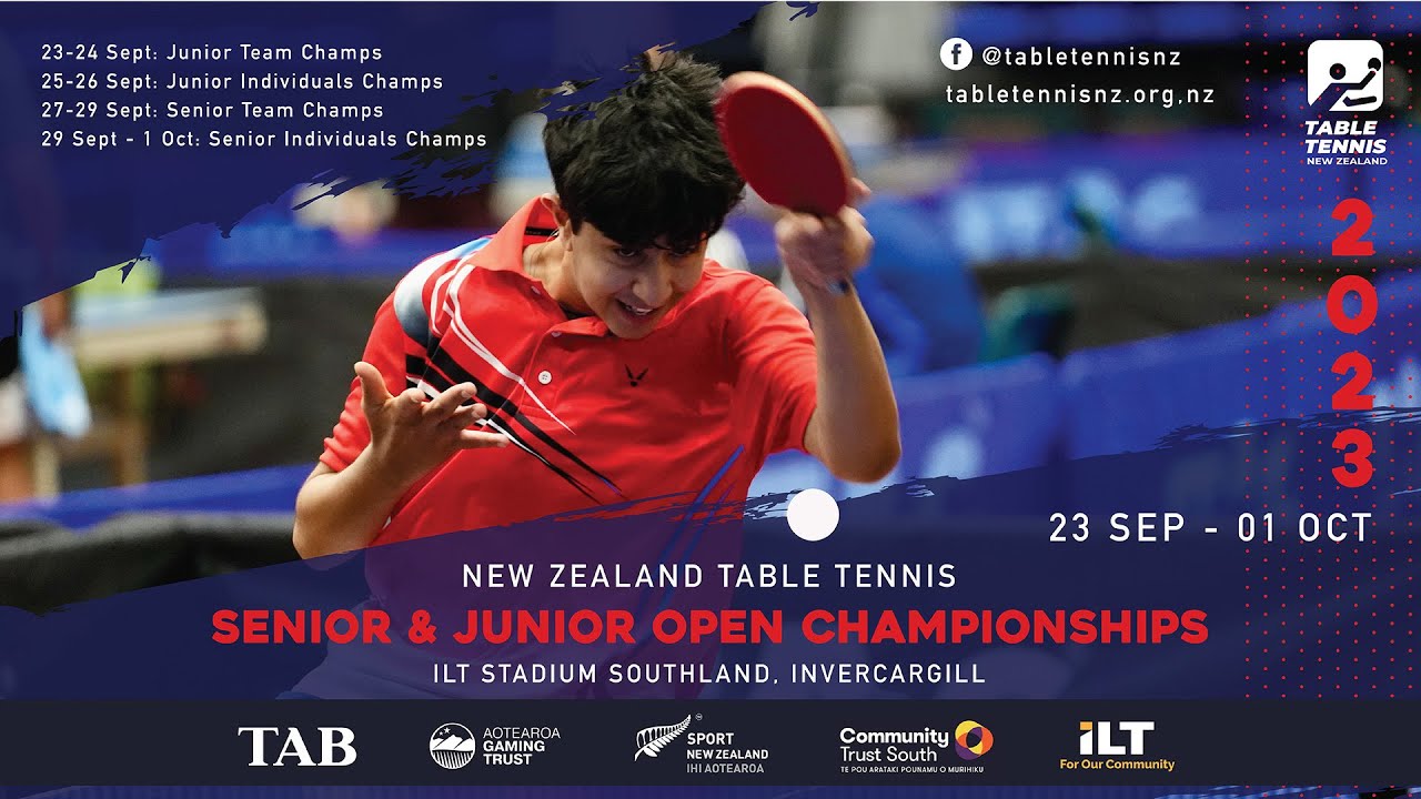 Feature Table 1 - New Zealand  Table Tennis Senior and Junior Open Championships