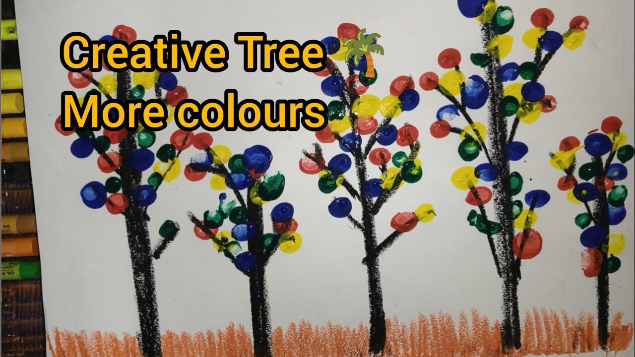 How to create easy drawing tree with more colour @Artvibes-01-8 #viral #artscraft #drawingideas #art