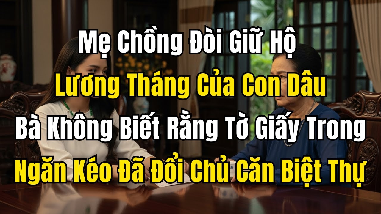 Mẹ Chồng Đòi Giữ Hộ Lương Tháng Của Con Dâu - Bà Không Biết Rằng Tờ Giấy Trong Ngăn Kéo Đã Đổi Chủ