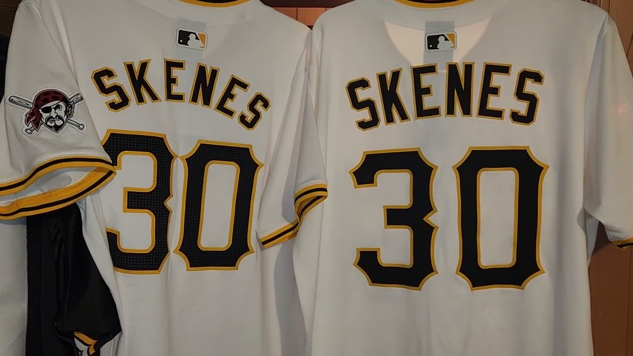 PAUL SKENES 30 PITTSBURGH PIRATES 2024 vs 2025 RETAIL NIKE ELITE HOME BASEBALL JERSEY DIFFERENCES
