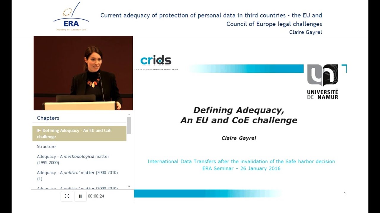 Current adequacy of protection of personal data in third countries